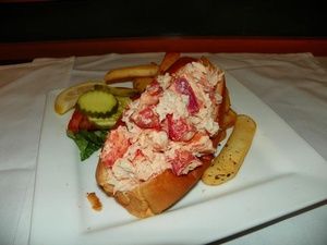 Lobster roll with french fries