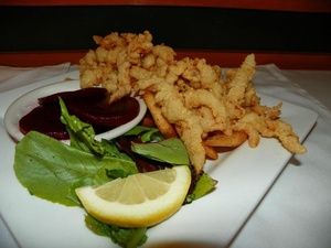 Fried clams with french fries