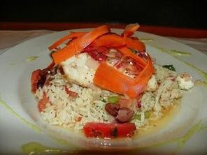Fish with rice and vegetables