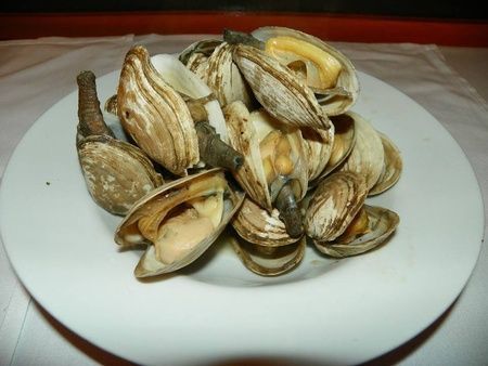 Freshly steamed clams