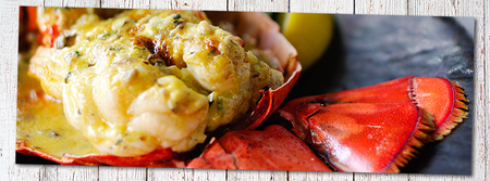 Cooked lobster with butter